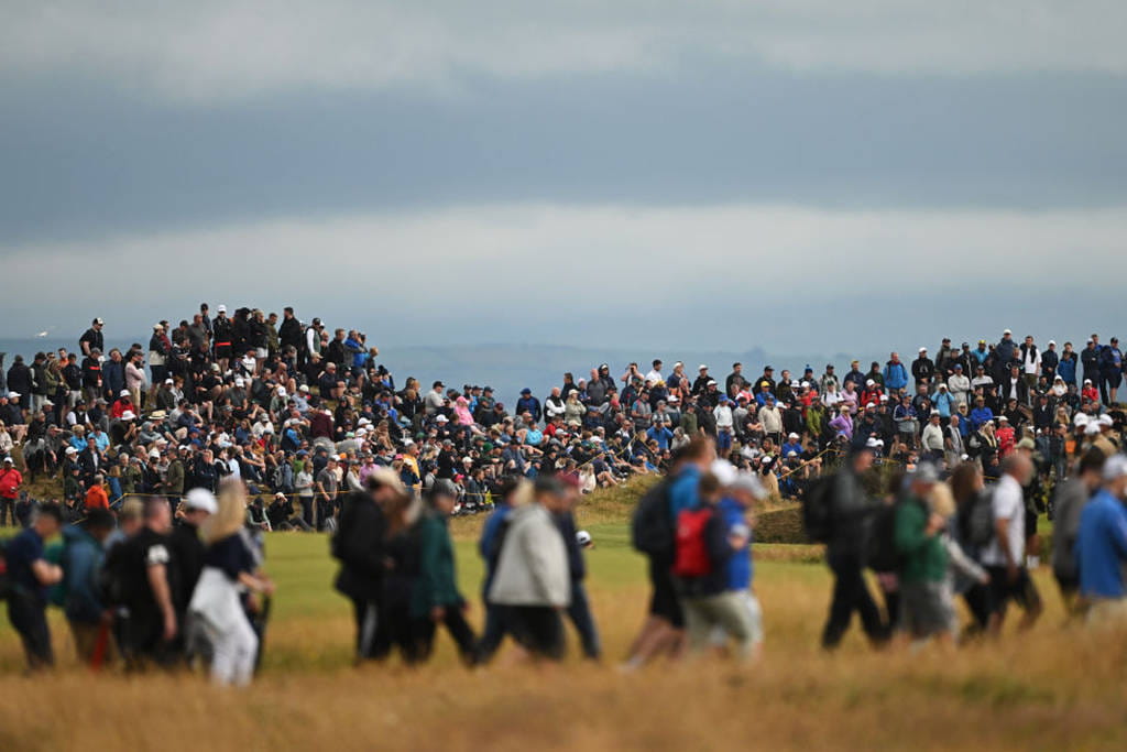 Fans watch The Open